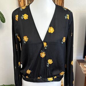 Madewell Black Floral Top